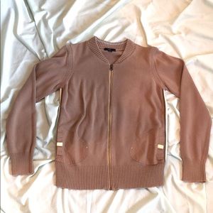 Casual zip up sweater - Brown
